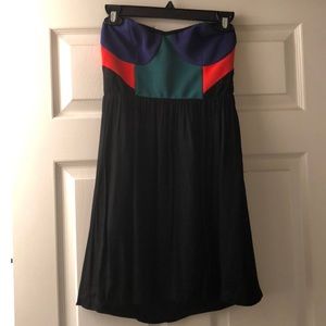 Sparkle and Fade Colorblock Strapless Dress